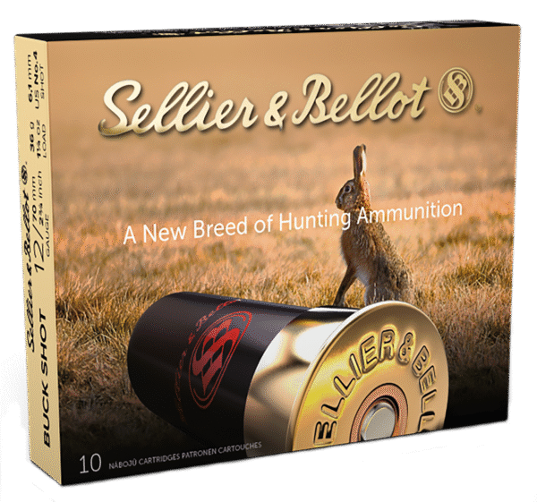 Sellier & Bellot SB12BSD Hunting 12Gauge 2.75" 27Pellets 1 1/4oz 4Buck Shot 10 Box/25 Case
