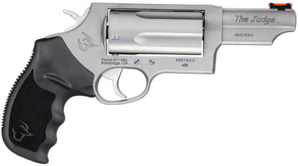 Taurus 2441039MAG Judge Magnum Compact 45 Colt (LC)/410 Mag 5rd, 3" Matte Stainless Steel Barrel, Cylinder & Frame, Black Finger Groove Grip, Exposed Hammer
