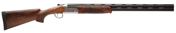 Stevens 22592 555 E 12 Gauge Break Open 3" 2rd 28" Black Semi-Gloss Vent Rib Barrel, Silver Engraved Aluminum Receiver, Oiled Turkish Walnut Stock, Ambidextrous