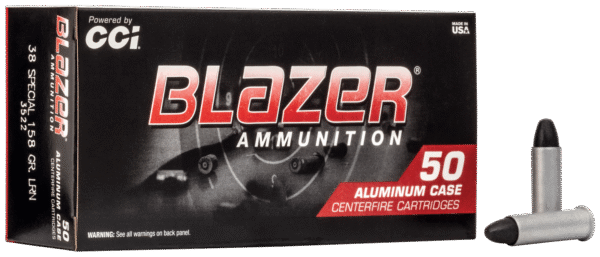 CCI 3522 Blazer Handgun 38Special 158gr Lead Round Nose 50 Per Box/20 Case