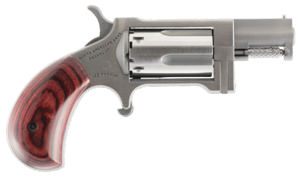 North American Arms SW Sidewinder 22 WMR 5rd 1.50" Barrel, Overall Stainless Steel Finish & Rosewood Birdshead Grip