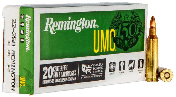 Remington Ammunition 23750 UMC  22-250Rem 45gr Jacketed Hollow Point 20 Per Box/10 Case