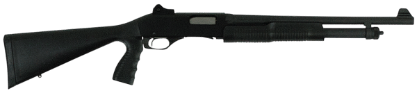 Stevens 22439 320 Security 20 Gauge 3" 5+1 18.50" Matte Blued Carbon Steel Barrel, Matte Black Fixed Pistol Grip Stock Ambidextrous, Ghost Ring Sight