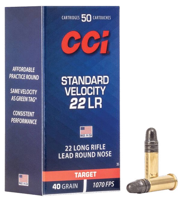 CCI 0035 Standard Velocity  22LR 40gr Lead Round Nose 50 Per Box/100 Case