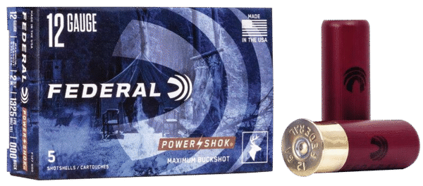 Federal F127000 Power-Shok Magnum 12Gauge 2.75" 8Pellets 000BuckShot 5 Per Box/50 Case