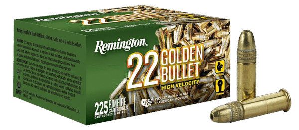 Remington Ammunition 21229 Golden Bullet Rimfire 22LR 36gr Plated Hollow Point 225 Per Box/10 Case
