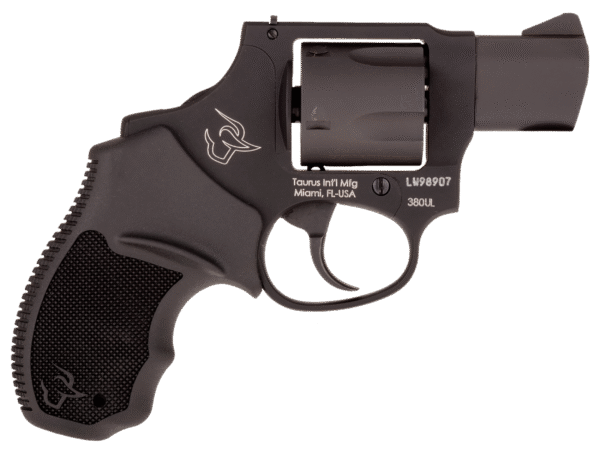 Taurus 2380121UL 380 Mini Revolver 380 ACP 5rd 1.75" Matte Black Oxide Steel Cylinder & Barrel Matte Black Anodized Aluminum Frame Black Rubber Grip