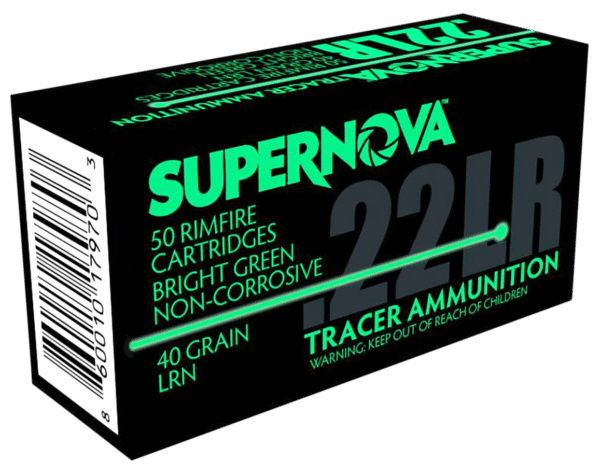 Piney Mountain Ammunition PMSN22LRG Green Tracer Non-Corrosive 22LR 40gr Lead Round Nose 50 Per Box/100 Case