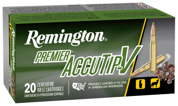 Remington Ammunition 21202 Premier Accutip-V 224Valkyrie 60gr AccuTip V Boat Tail 20 Per Box/10 Case