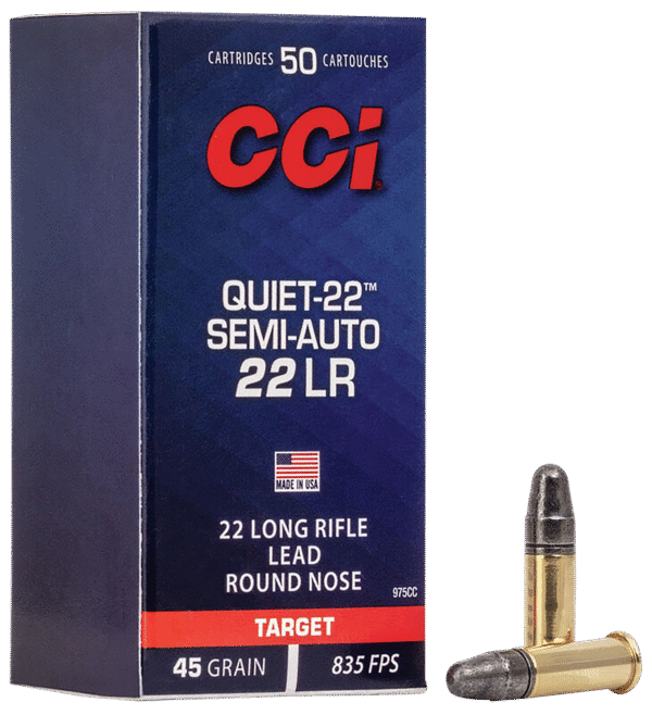CCI 975CC Quiet-22  22LR 45gr Lead Round Nose 50 Per Box/100 Case