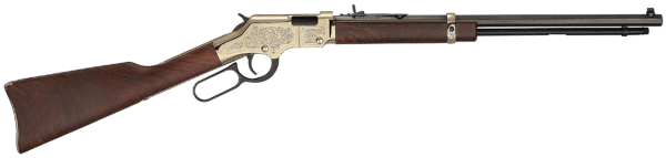 Henry H004VD4 Golden Boy Deluxe 4th Edition 17 HMR 12+1 20" Blued Octagon Barrel, Engraved Brasslite Rec, American Walnut Stock, Ad. Buckhorn Sights
