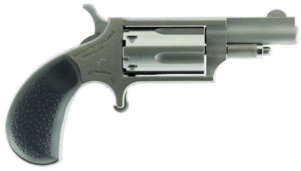 North American Arms 22MGRC Mini-Revolver  22 WMR 5rd 1.63" Barrel, Stainless Steel Barrel/Cylinder/Frame, Exclusive Black Pebbled Rubber Grip