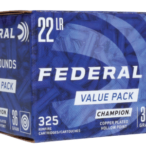Federal 725 Champion Training Value Pack 22LR 36gr Copper Plated Hollow Point 325 Per Box/10 Case