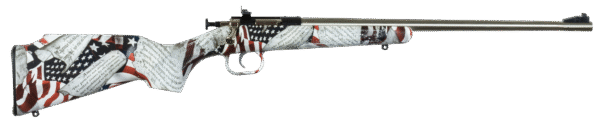 Crickett KSA3168 Youth  22 LR 1rd 16.12" Stainless Steel Barrel, Fixed Front/Adjustable Rear Peep Sights, American Flag/Amendment Synthetic Stock w/11.5" LOP, Rebounding Firing Pin Safety