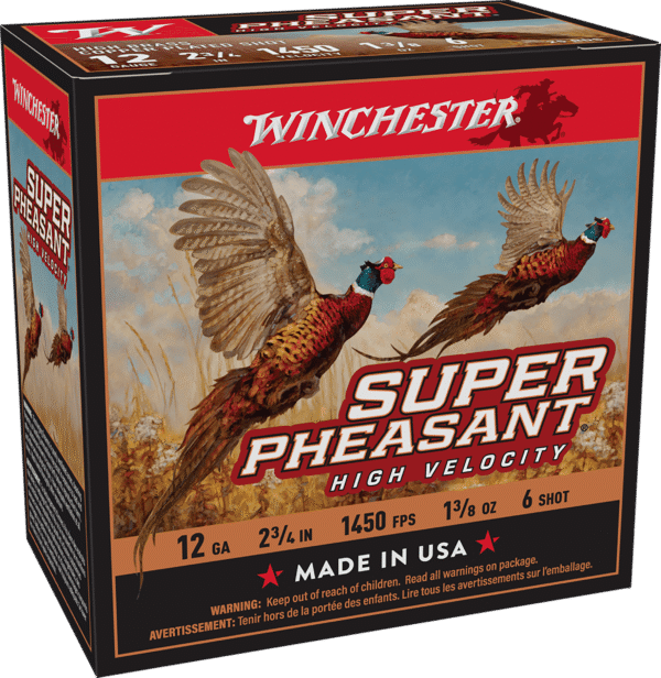 Winchester Ammo X12PHV6 Super Pheasant High Velocity High Brass 12Gauge 2.75" 1 3/8oz 6Shot 25 Per Box/10 Case
