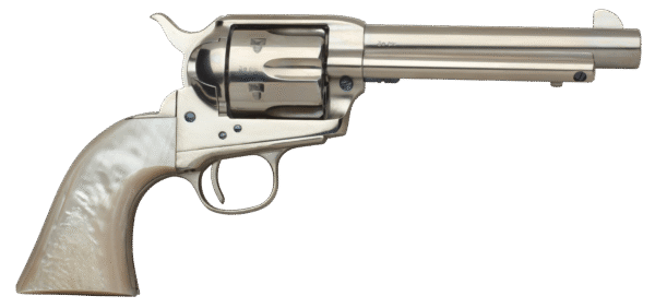 Taylors & Company 555114 1873 Cattleman 45 Colt (LC) Caliber with 5.50" Barrel, 6rd Capacity Cylinder, Overall Nickel-Plated Finish Steel, Ivory Synthetic Grip & Overall Taylor Polish