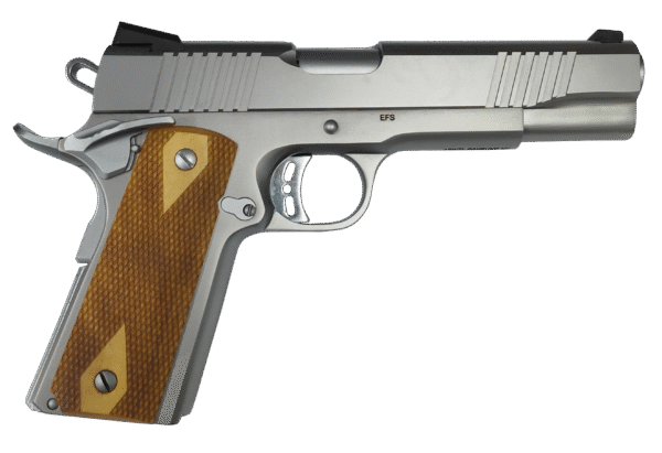 Rock Island 56865 Rock Standard FS Full Size 10mm Auto 8+1 5" Stainless Steel Barrel & Serrated Slide, Matte Stainless Steel Frame w/Beavertail, Wood Double Checkered Grip