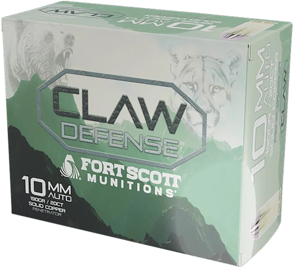 Fort Scott Munitions 10MM190SCVFNCD Claw Defense 10mm 190gr 20 Per Box/25 Case