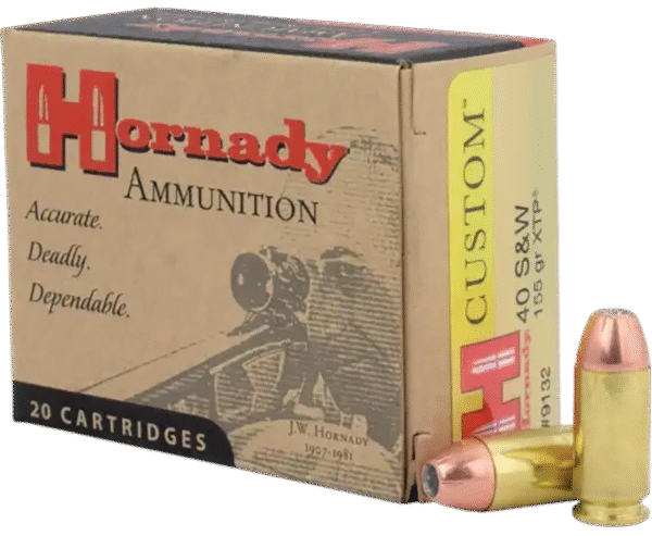 Hornady 9132 Custom  40S&W 155gr Hornady XTP Hollow Point 20 Per Box/10 Case