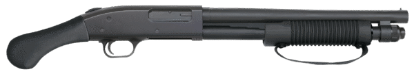 Mossberg 50659 590 Shockwave 12 Gauge 5+1 3" 14.375" Heavy Barrel, Blued Metal Finish, Dual Extractors, Drilled & Tapped Receiver, Corncob Forend w/Strap, Raptor Birdshead Grip Stock