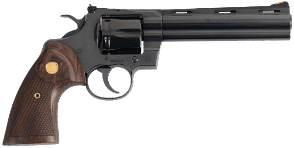 Colt Mfg PYTHONBP6WTS Python Target *CA Complaint 357 Mag 6rd 6" Matte Black Vent Rib Barrel, Black Cylinder, Matte Black Stainless Steel Frame, Walnut Target Grip