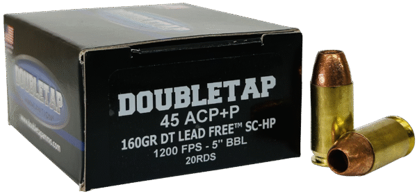 DoubleTap Ammunition 45A160XM 45ACP 160gr Lead Free Hollow Point 20 Per Box/50 Case