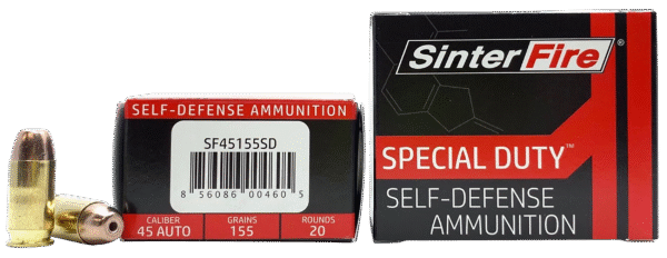 SinterFire Inc SF45155SD Special Duty (SD) 45ACP 155gr Lead Free Frangible Hollow Point 20 Per Box/10 Case