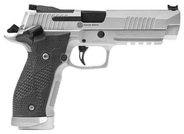 Sig Sauer 226X59STAS P226 XFive STAS Full Size 9mm Luger 20+1 5" Steel Bull Barrel, Stainless Optic Ready/Serrated Steel Slide w/Picatinny Rail & Beavertail Frame, Black Piranha G10 Grips Right Hand
