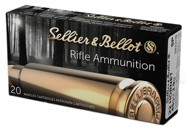 Sellier & Bellot SB22HB Rifle  22Hornet 45gr Soft Point 20 Per Box/90 Case