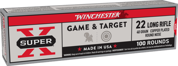 Winchester Ammo X22LRSS1 Super X  22LR 40gr Super Speed Round Nose Copper Plated 100 Per Box/20 Case