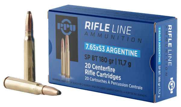 PPU PP7AS Metric Rifle 7.65x53mmArgentine 180gr Soft Point Boat Tail 20 Per Box/10 Case