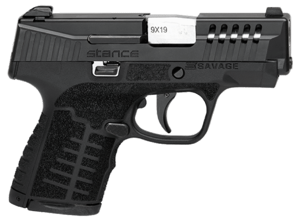 Savage Arms 67003 Stance 9mm Luger 7+1/8+1 3.20" Barrel, Black Polymer Frame, Serrated/Ported Black Nitride Slide, Interchangeable Backstraps, Night Sights, No Manual Safety