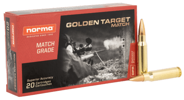 Norma Ammunition 10177432 Dedicated Precision Golden Target Match 308Win 168gr BTHP 20 Per Box/10 Case