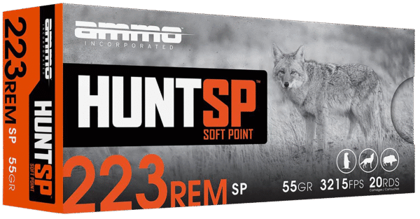 Ammo Inc 223055SPA20 Hunt 223Rem 55gr Soft Point 20 Per Box/10 Case