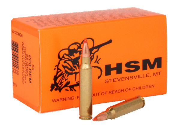 HSM 22315 Varmint  *Remanufactured 223Rem 55gr Hornady V-Max 50 Per Box/10 Case