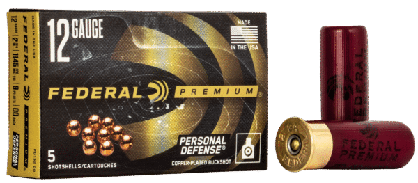 Federal PD13200 Premium Personal Defense 12Gauge 2.75" 9Pellets 00BuckShot 5 Per Box/50 Case