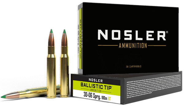 Nosler 40072 Ballistic Tip  30-06Springfield 180gr Spitzer Ballistic Tip 20 Per Box/10 Case