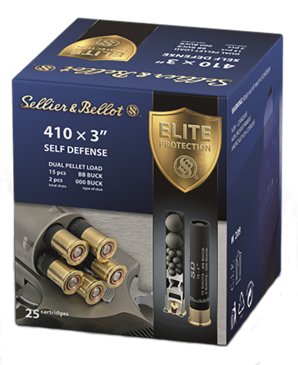Sellier & Bellot SB410SDB Self Defense  410Gauge 3" 15Pellets 11/16oz 000Buck Shot 25 Box/20 Case