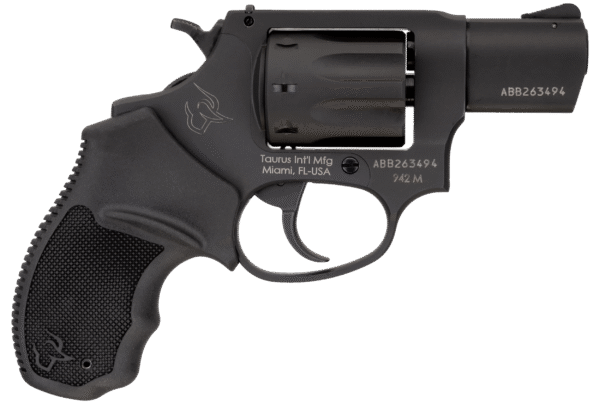 Taurus 2942M021UL 942 Ultra-Lite 22 WMR 8rd 2" Matte Black Finish Barrel, Matte Black Finish Cylinder, Black Anodized Finish Aluminum Frame & Finger Grooved Black Polymer Grip