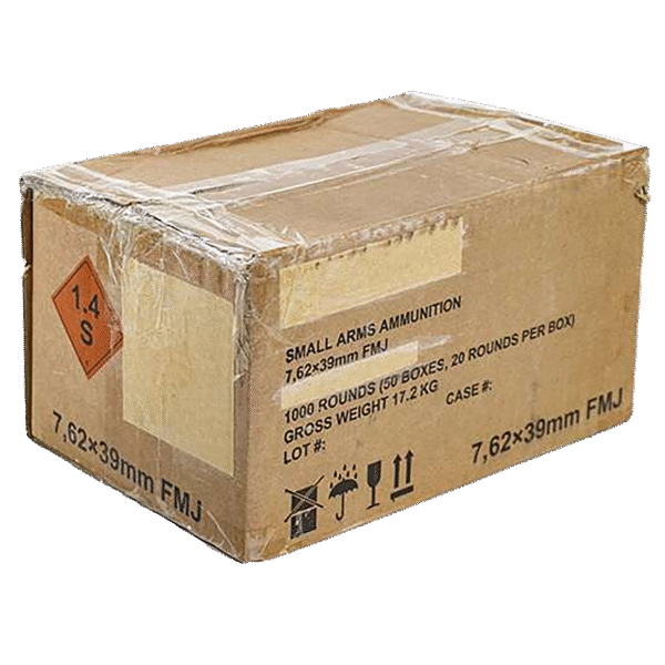 Century Arms AM3387 7.62x39mm 123 gr Full Metal Jacket 1000rd Case Only