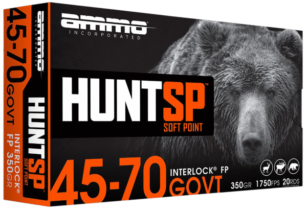 Ammo Inc 4570G350SPA20 Hunt 45-70Gov 350gr Soft Point 20 Per Box/10 Case