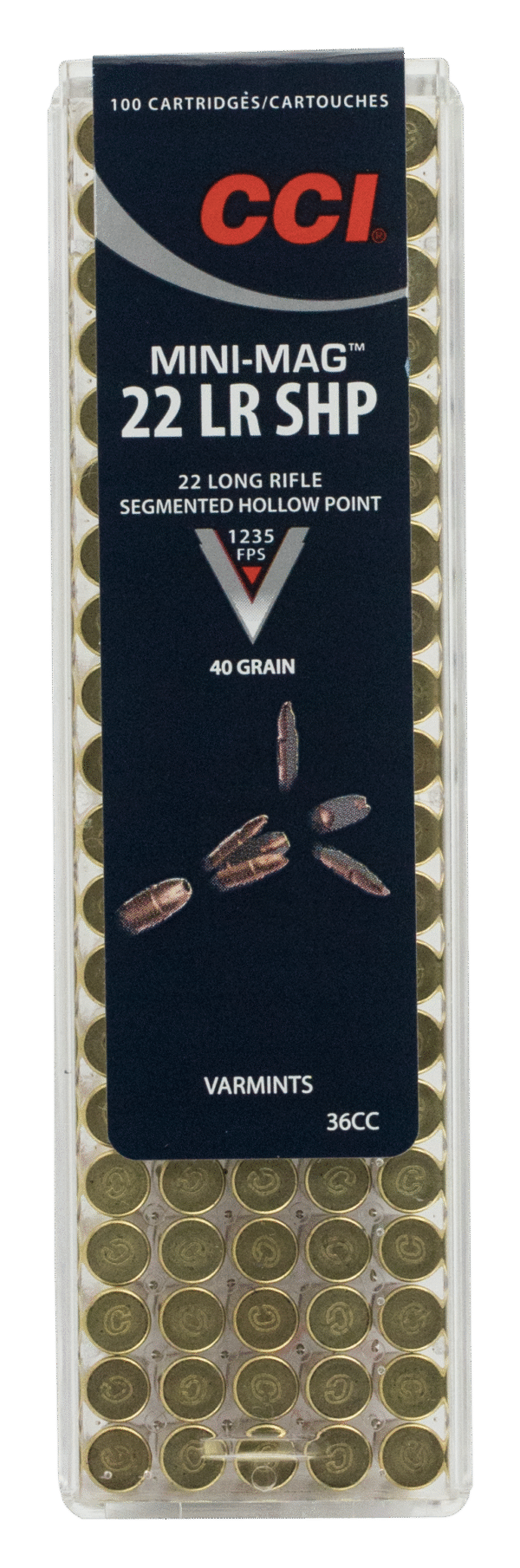 CCI 36CC Mini-Mag High Velocity 22LR 40gr Segmented Hollow Point 100 Per Box/50 Case